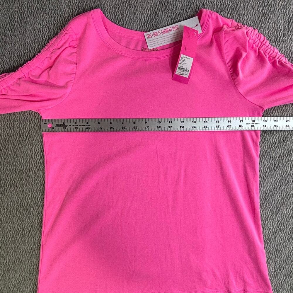 NWT Lilly Pulitzer Sz L Belden Knit Top Aura Pink Half Sleeve Women's Shirt - Picture 7 of 9